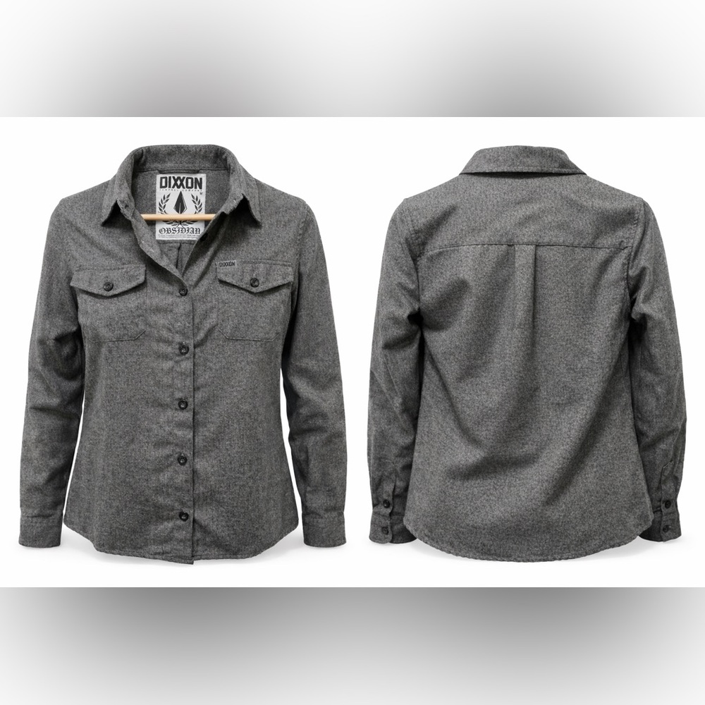 Dixxon Flannel Company Obsidian Gray Button Up Flannel Shirt Womens Med